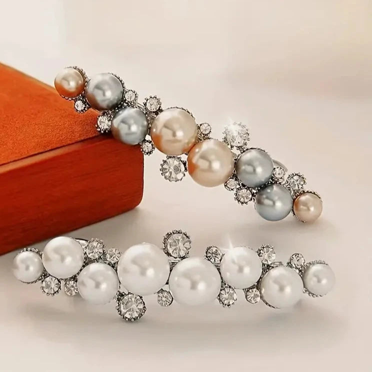 Faux Pearl Hair Pins (large) Pearl Hair Comb & Pearl Hair Pins, Pearl Wedding Hair Comb  main image 4