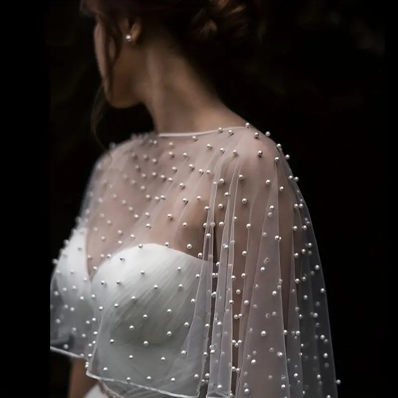 Luxurious Pearl Mesh Shawl Cape – Lisa Marie's Boutique