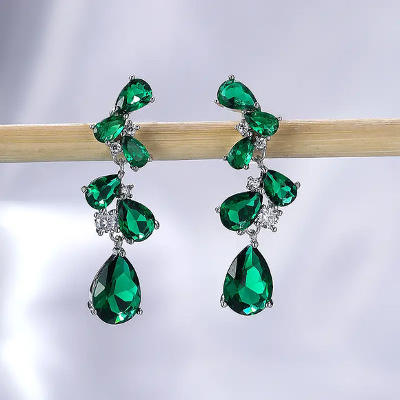 Luxurious Colored Water Drop Earrings