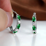 4 different colors Hoop Earrings With Sparkling Zircon