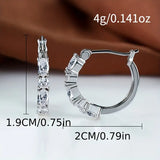 4 different colors Hoop Earrings With Sparkling Zircon