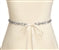 Extra Long 24" Narrow Bridal Belt with Clear Marquis Crystal Applique on Ivory Ribbon 4659BT-I-CR-S
