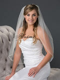 Beaded edge wedding veil V-7052