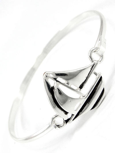 Yacht Design, Silver Tone Metal Hook Bracelet