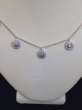Sterling Silver Round CZ Drops Necklace