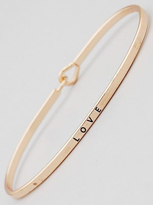 Love Engraved Bangle Bracelet