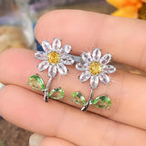 Elegant & Chic November Birthstone Flower Earrings