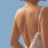 Long Luxurious Imitation Pearl Tassel Back Chain