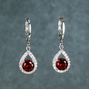 Round Crystal Drop Earrings