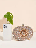 Glittering Night Glam Rhinestone Clutch Bag Violet Purple