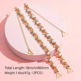 2pcs Gold and Pearl Rhinestone Metal Chain Bra Shoulder Straps