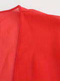 Elegant Tie-Front Blouse: Versatile Semi-Sheer Shawl Red