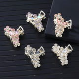 Rhinestone Embellished Flower Hair Claws Clips