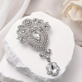 Elegant Rhinestone Water Drop Brooch