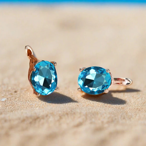 Aqua 18K Rose Gold-Plated Zircon Drop Earrings