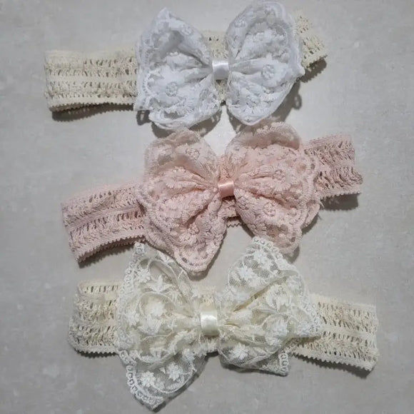 Children's Soft Lace & Pearl Headband