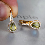 many colors Luxury Water Drop Shaped Stud Earrings Embellished With Sparkling Zircon