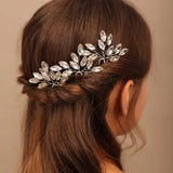 3pcs/Set Green/silver Bridal Crystal Hairpins Rhinestone Hair Accessories