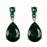 Black Teardrop Shape Zircon Earrings