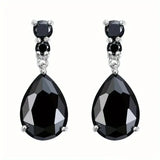 Black Teardrop Shape Zircon Earrings