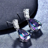 Black Teardrop Shape Zircon Earrings