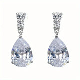 Black Teardrop Shape Zircon Earrings