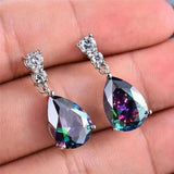 Black Teardrop Shape Zircon Earrings