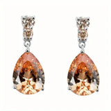 Black Teardrop Shape Zircon Earrings