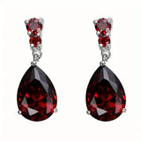 Black Teardrop Shape Zircon Earrings