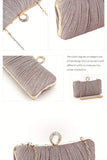 Evening Clutch, Shiny Shoulder Bag, Detachable Chain Ring hold