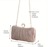 Evening Clutch, Shiny Shoulder Bag, Detachable Chain Ring hold