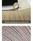 Evening Clutch, Shiny Shoulder Bag, Detachable Chain Ring hold