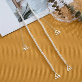 2Pcs Bra Straps - Fancy Pearl Silver replacement strap Triangle