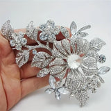 Luxurious Vintage Cubic Zirconia Large Flower Brooch