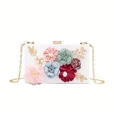 Elegant Floral Decor Dinner Bag Pink