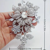 Luxurious Vintage Cubic Zirconia Large Flower Brooch