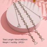 Rhinestone Silver Bra Strap Adjustable Triangle