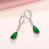 Teardrop Emerald Drop Dangle Earrings