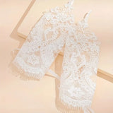 White Wedding Lace Gloves Elegant Hollow Hook Wrist Sleeves