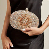 Glittering Night Glam Rhinestone Clutch Bag Violet Purple