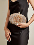 Glittering Night Glam Rhinestone Clutch Bag Silver