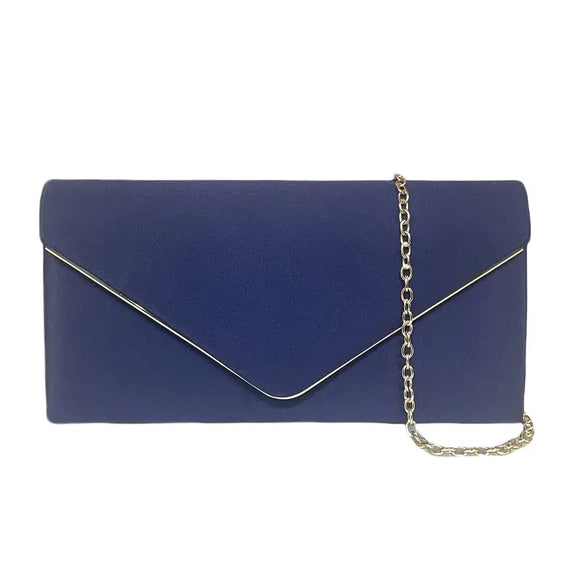 Classic Pleather Evening Bag Royal Blue