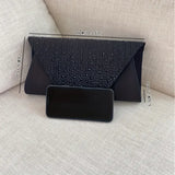 Navy Evening Bag with Magnetic Closure