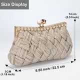 Champagne Sparkle and Soft  Evening Bag Clutch Metallic and crystal