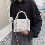 Flower Embroidered, Lace & Bead Square Bag