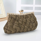 Champagne Sparkle and Soft  Evening Bag Clutch Metallic and crystal