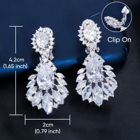 Elegant Silver-Plated Clip-On Earrings