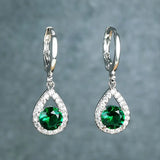 Round Crystal Drop Earrings