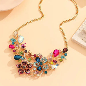 Bohemian Flower Rhinestone Necklace