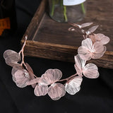 Handmade Floral Headpiece With Rose Gold Leaves,